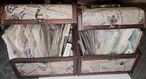 Vintage Scrapbook Kit • Ephemera Paper & Sticker Bundle, Wooden Box (box A or B) - Etsy