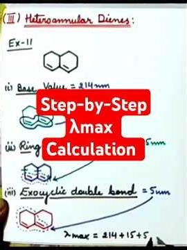 Woodward Fieser Rules | Step-by-Step λmax Calculation | UV Spectroscopy