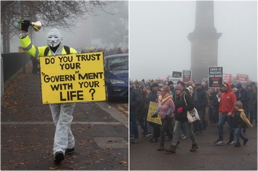 'Hundreds' of anti-vaxxers gather in Glasgow Green for protest