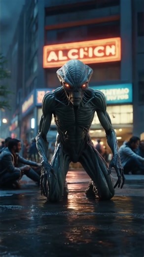 Alien come to earth!! Humans beat the alien!! #animation #alien ￼