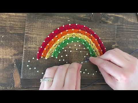DIY Rainbow String Art Tutorial
