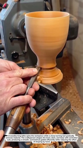 Woodturning Trick Turns a Simple Block Into a Stunning Goblet