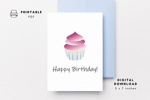 Cupcake Geburtstagskarte: Pink Sweet 16 (PDF Digital Download) - Etsy.de