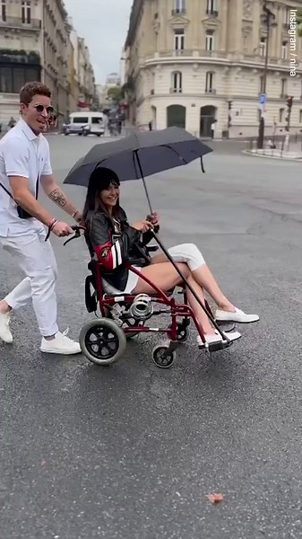 Wheelchair-bound Nina Dobrev shares sweet video with boyfriend Shaun in Paris