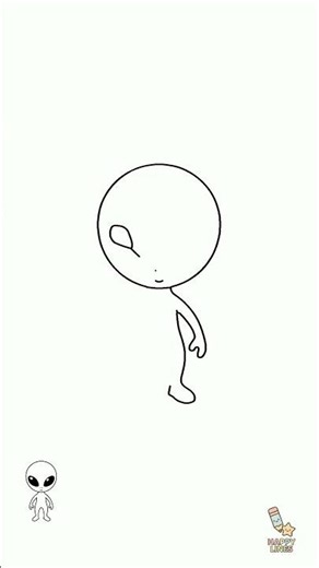 How to Draw a Space Alien Fast | Quick drawing for kids