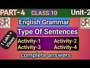 English grammar class 10 || Types of sentences in odia|| type of sentences activity 1,2,3 & 4