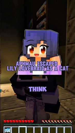 Aphmau escapes Lily Lovebraid as a Cat 🫣🩵🩷 #minecraft #story #shorts #aphmau