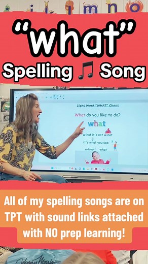 Spelling Song for the word “what”
