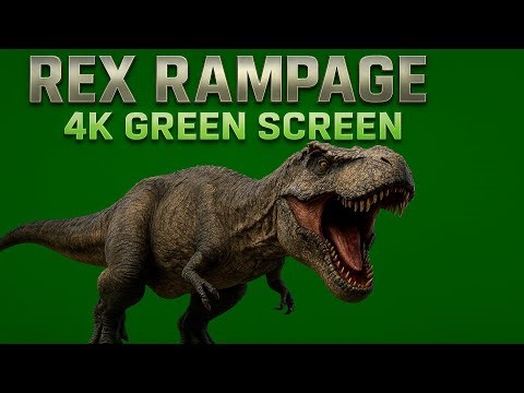 Rex Rampage 4K Green Screen | Realistic T-Rex Roar Animation