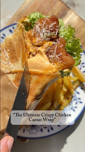 Crispy Chicken Ceaser Wraps, worth trying this recipe🤤 #crispychicken #fyp #easyrecipe #newrecipe