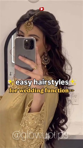 easy wedding guest hairstyle | try this hairstylewith saree/lehenga #shorts #hairstyle #aesthetic