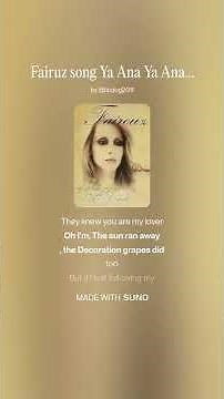 Fairuz song Ya Ana Ya Ana" (يا أنا يا أنا) English translation.