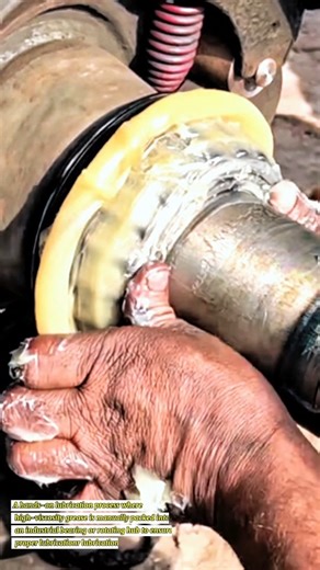 Manual Packing of Industrial Bearing with High-Performance Grease – Precision Lubrication Process