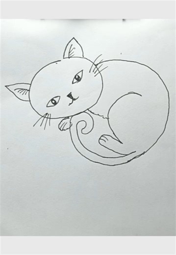 Simple Cat Art | সহজে বিড়াল আঁকা | Easy Cat Drawing Tutorial for Beginners 🐱✏️ #drawing #art