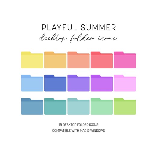 15 Desktop Folder Icons, Mac Windows Desktop Customization (digital Download) - Etsy