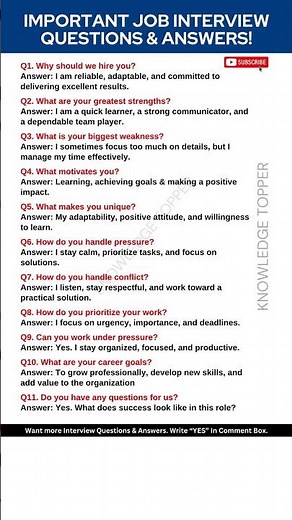 11 Most Important Interview Questions and Answers