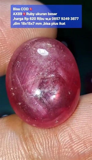 Bisa COD💥AX89💥Ruby ukuran besar,harga Rp 620 Ribu w,a 0857 9249 3877 ,dim 18x15x7 mm