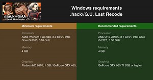 .hack//G.U. Last Recode System Requirements — Can I Run .hack//G.U. Last Recode on My PC?