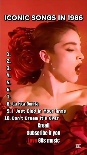 Best Songs Of 1986! #80smusic #music #1980s #oldsong