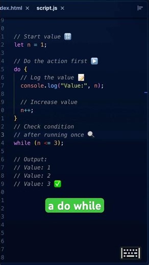 Do...While Loops Explained #JavaScript #CodingForBeginners #LearnToCode #WebDev #CodeShorts