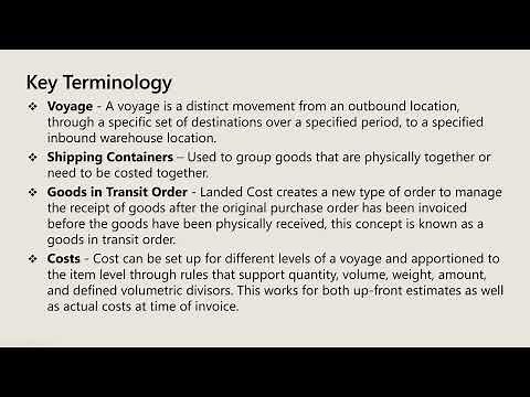 Introduction to the Landed Cost Module in Dynamics 365 Supply Chain Management