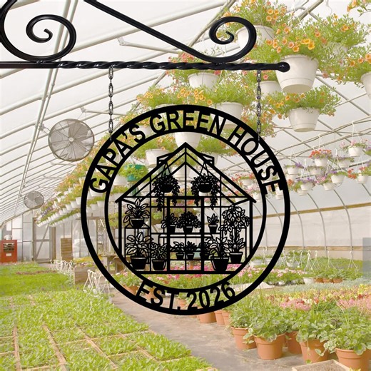 Personalized Greenhouse Metal Sign, Custom Greenhouse Garden Decor, Hanging Garden Sign, Backyard Decor, Conservatory Decor - Etsy