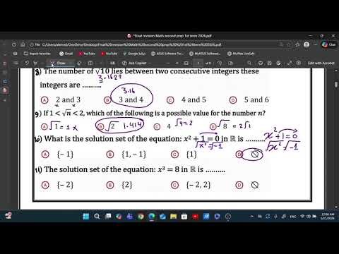 Final Revison Math for second prep 1st term 2026