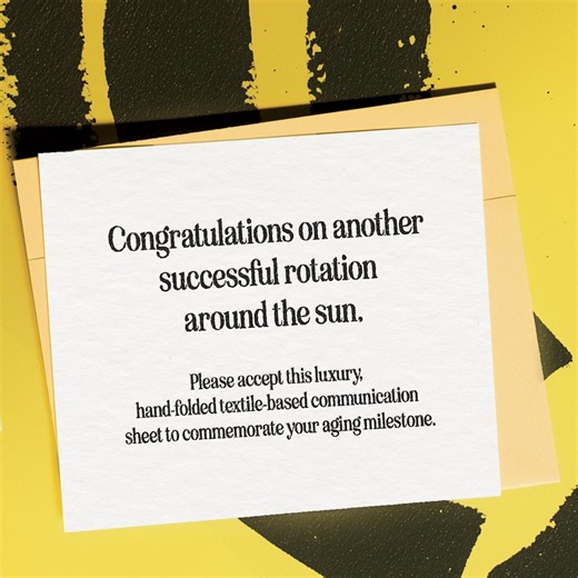 Snarky Minimalistic Birthday Card: Funny Bday Greeting Stationery, 'another Rotation Around the Sun', Heavy Cardstock - Etsy