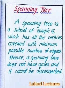 Spanning Tree in Data Structures notes by Lahari Lectures #LahariLectures #notes #shorts