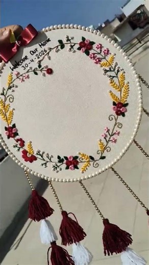 DM for hoop art embroidery design work handmade ♥️ #grom #embroidery