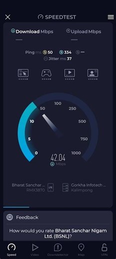 BSNL Speed Test 40 Mb+ Speed 🤯 #mrnavin #shorts #bsnl