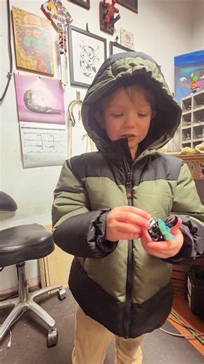 Rob Morrison on Instagram: "Is he getting better at sales? He wants a higher percentage. #glasspendant #glassmenagerie #handmade #sculpture #flameworking #glassanimals #americancraft #glassblowing #headyglass #donkeysofig"