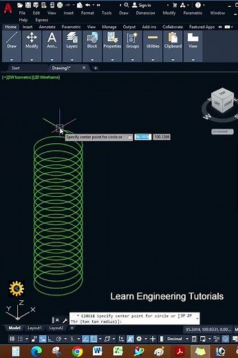How to Create a Helical Spring in AutoCAD - 80 ! #autocad #shortsviral #autocaddrawing