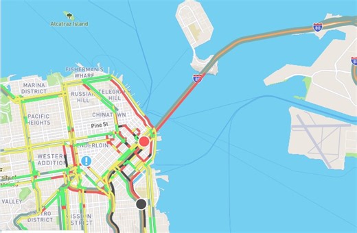 Bay Bridge traffic snarled heading east due to traffic hazard