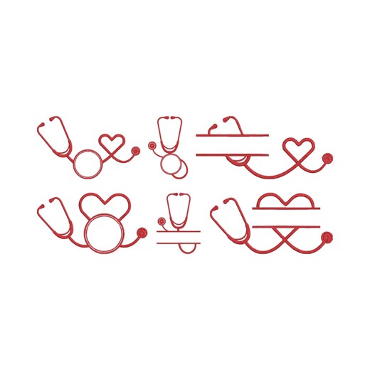Stethoscope Heart Machine Embroidery Design, Stethoscope Machine Embroidery File, 6 Design, 5 Size, Instant Download - Etsy