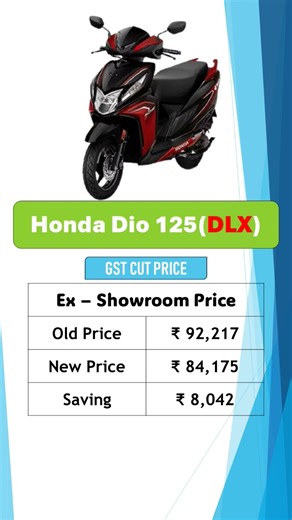 Honda Dio 125 DLX 2025 Price | GST Cut Benefit | Ex-Showroom Price & Savings