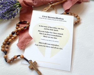 Catholic First Reconciliation Card: Act of Contrition Prayer, Waterproof - Etsy
