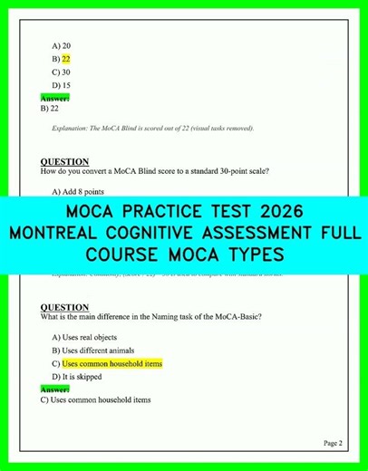 Master the 2026 MoCA Practice Test: Full Course and Question Types