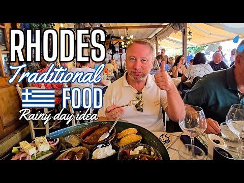 GREECE 🇬🇷🍲 Rhodes: Rainy Day Comfort Greek Food Showcase! (Hearty Greek dishes in a tavern) OCTOBER