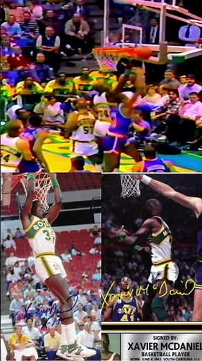 NBA Classic 1 | Xavier McDaniel Off Reb Dunk-Back Over Sidney Green | NYK v SEA - 1/20/88