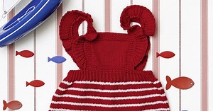 Tricot bébé : patron gratuit pour tricoter une robe salopette