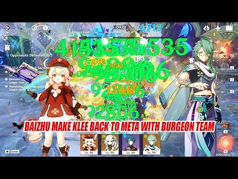 Baizhu Make Klee Back to Meta with Burgeon Team - 1k1 EM Klee 3.6 Floor 12 Showcase