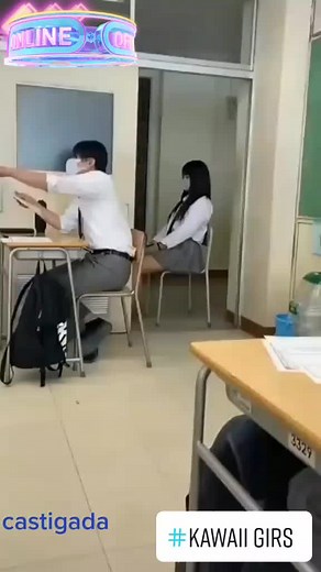 Classroom Scene with Kawaii Girls in School Uniforms