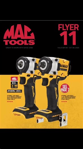 Flyer 11: Available September 29, 2025 until October 26, 2025 #mactools38 #toolslingersnc | Tool Slingers - MAC Tools | Facebook