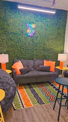 ☕ Another Sneak Peek! Check out The PlayLab Parent Lounge✨ At The PlayLab, we believe Today is a Good Day — especially when you can relax a little while your kids play safely nearby. 💙🧡💚 Our cozy Parent Lounge area is designed just for YOU. Kick back and unwind, catch up on work, sip your coffee, enjoy a snack, or just take a much-needed breather while the little ones explore and play. 🛝 Comfortable seating, charging stations, free WiFi, and plenty of visibility so you can keep an eye on the