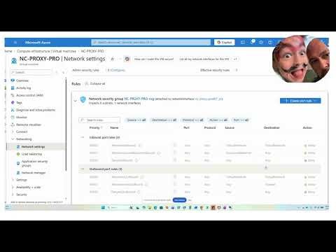 Azure Proxy Server VM +Inbound port Rule RDP + NSG + Troubleshooting FIX