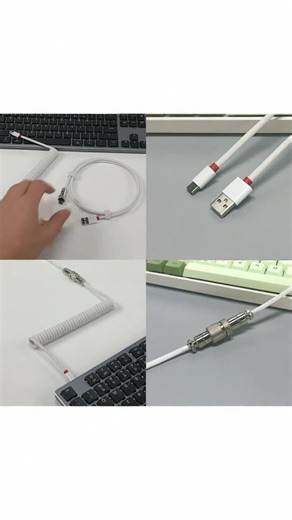 Braid Mechanical Keyboard Cable, 1 Count Plug-and-play Gaming Keyboard USB Coiled Cable, Computer & Laptop Accessories