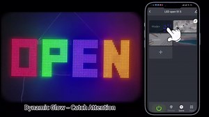 50"x17" Large LED Open Sign with Remote and Bluetooth App, Super Bright Open Signs for Business, Dimmable Big Open Sign for Storefront Window Bar Salon Cafes Retail Shops Pink