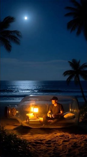 Made 🏠 a shelter in a huge bottle 🫙 #asmr #shorts