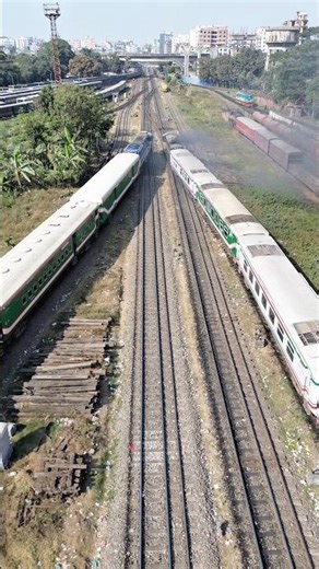 Parallel Race between two train 🚂. #train #railway #railtrack #shorts